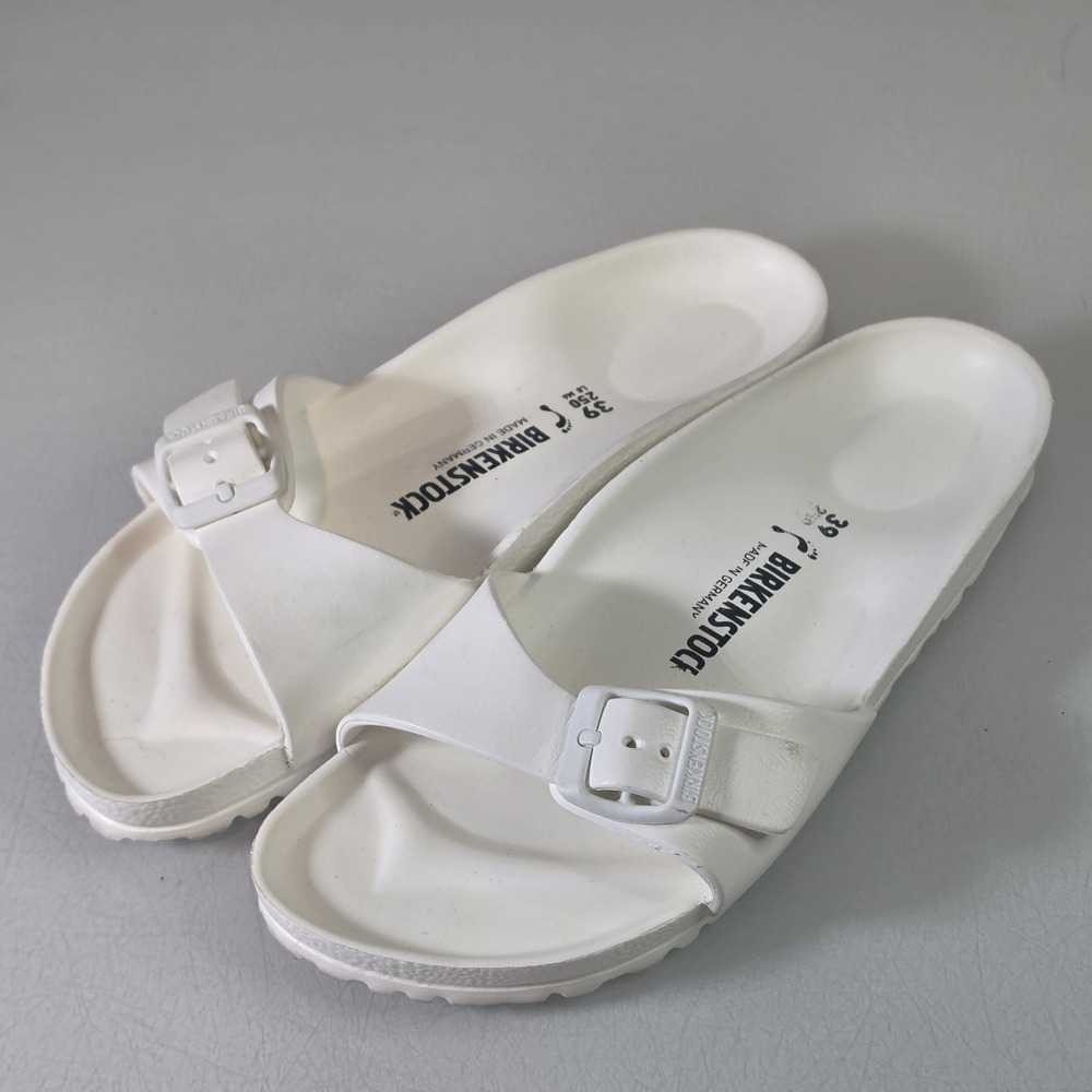 Birkenstock 39 250 Womens Sz 8 Mens 6 Madrid EVA Slide Sandals White
